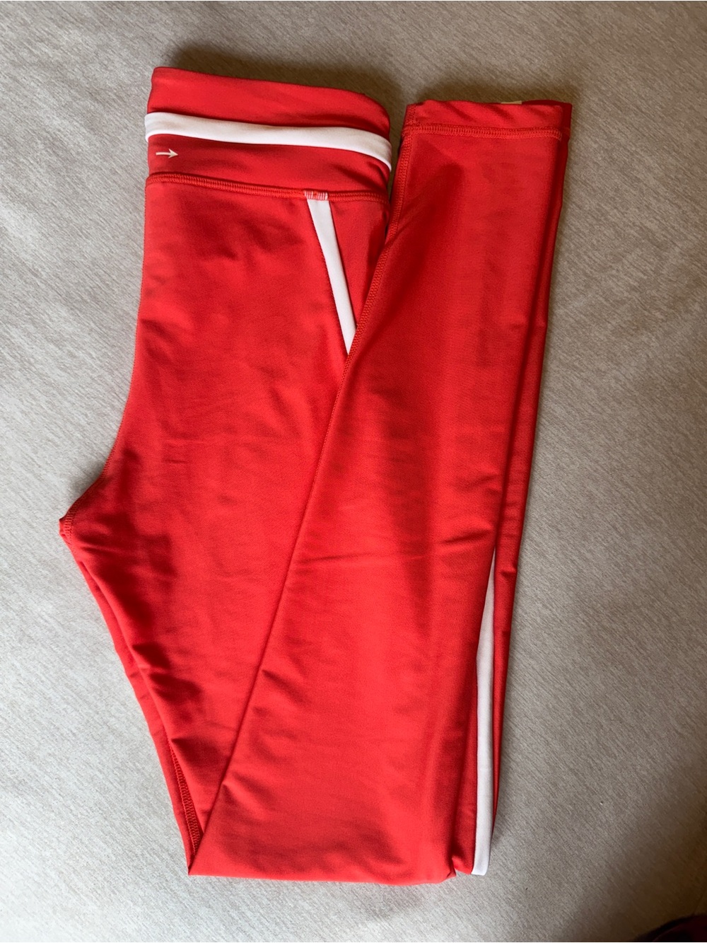 The Upside Red White Stripe High Waist Leggings XS Retro Sport